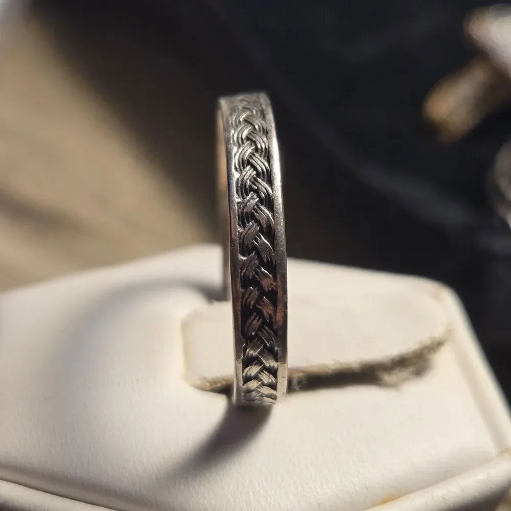 Braid Style Band vintage sterling silver ring sz 11